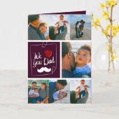 7パーソナライズされた枚の写真コラージュファーストパザーズデイC カード (黄色い花)