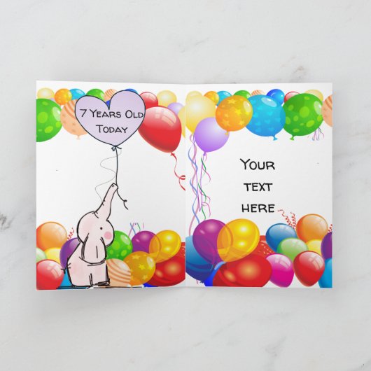 7パーソナライズされた歳の誕生日 カード (内部)