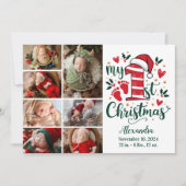 7フォトキャンディーケインベビー1stクリスマス シーズンカード (正面)