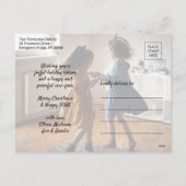 7フォトクリスマスグリーン素朴&グレーウッド シーズンポストカード (裏面)