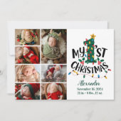 7フォトクリスマスツリーライト初めてのクリスマス シーズンカード (正面)