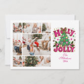 7フォトグリッターヒョウ弓ホリーすてき シーズンカード (正面)