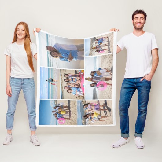 7フォトコラージュのテンプレート パーソナライズされた フリースブランケット (インサイチュ)