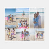 7フォトコラージュのテンプレート パーソナライズされた フリースブランケット (正面(横))