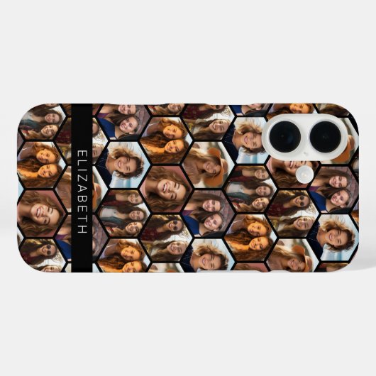 7フォトコラージュのレトロファンキー幾何学的パターン Case-Mate iPhoneケース (裏面 (横))