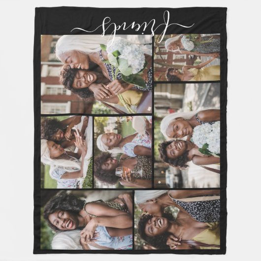 7フォトコラージュの友だちテンプレート パーソナライズされた フリースブランケット (正面)