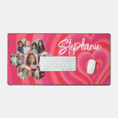 7フォトコラージュサイケデリックハート書名 デスクマット (キーボード&マウス)