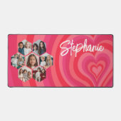 7フォトコラージュサイケデリックハート書名 デスクマット (正面)