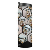 7フォトコラージュファンキー – 六角パターン黒 タンブラー (回転右)