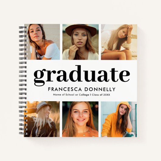 7フォトコラージュモダン卒業ゲストブック ノートブック (正面)
