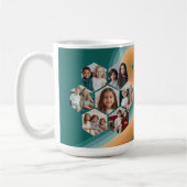 7フォトコラージュ六ファンキー角パターンのサンセットカラー コーヒーマグカップ (左)