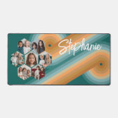 7フォトコラージュ六ファンキー角パターンのサンセットカラー デスクマット (正面)