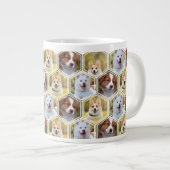 7フォトコラージュ六角パーソナライズされたコーヒーマグ ジャンボコーヒーマグカップ (正面右)