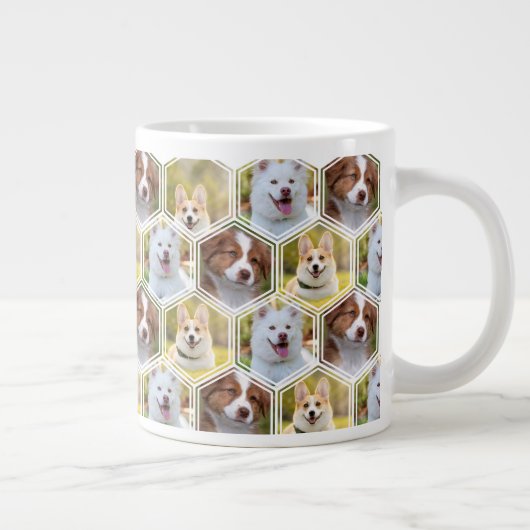 7フォトコラージュ六角パーソナライズされたコーヒーマグ ジャンボコーヒーマグカップ (右)