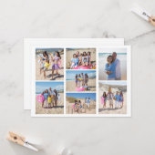 7フォトコラージュ家族のテンプレート パーソナライズされた カード (正面/裏面インサイチュ)