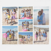 7フォトコラージュ家族のテンプレート パーソナライズされた フリースブランケット (正面(横))