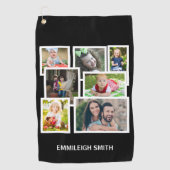 7フォトコラージュ黒 ゴルフタオル (正面)