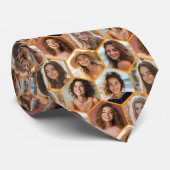 7フォトコラージュ – ファンキーハニカムパターン – 白 ネクタイ (ロール)