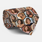 7フォトコラージュ – ファンキーハニカムパターン – 黒 ネクタイ (ロール)