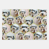 7フォトコラージュ – 六角ファンキーハニカム模様 ラッピングペーパーシート (正面)