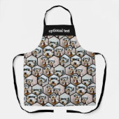 7フォトコラージュ – 六角ファンキー模様ホワイト文字 エプロン (正面)