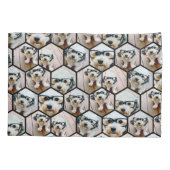 7フォトコラージュ – 六角ファンキー模様(黒) 枕カバー (裏面)