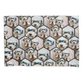 7フォトコラージュ – 六角ファンキー模様(黒) 枕カバー (正面)