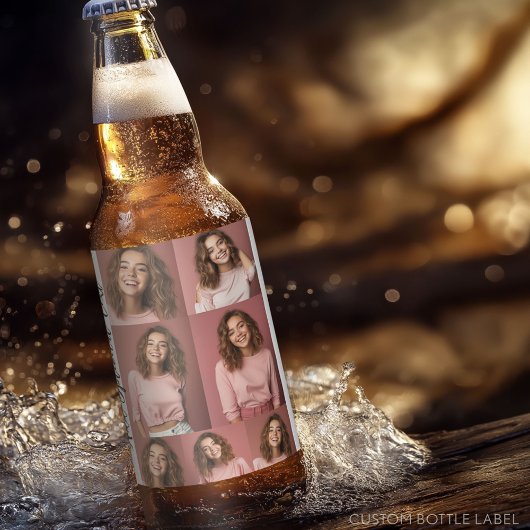 7フォトコラージュ – 白モダンミニマル色 ビールラベル