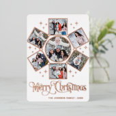 7フォトスパークルメリークリスマスグリーティングバラ金ゴールド 箔シーズンカード (立ち正面)