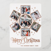 7フォトスパークルメリークリスマスグリーティングバラ金ゴールド 箔シーズンカード (正面)