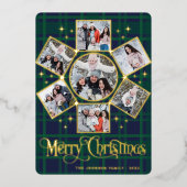 7フォトスパークルメリークリスマスグリーティング金ゴールド 箔シーズンカード (正面)