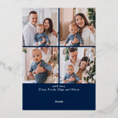 7フォトスパークルメリークリスマスグリーティング金ゴールド 箔シーズンカード (裏面)