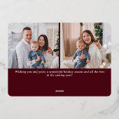 7フォトスパークルメリークリスマス金ゴールド 箔シーズンカード (裏面)