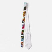 7フォトホワイトストライプタイテンプレートエッジ印刷 ネクタイ (裏面)