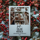 7フォトミニマリスト私たちの初めてのクリスマス 結婚した シーズンカード