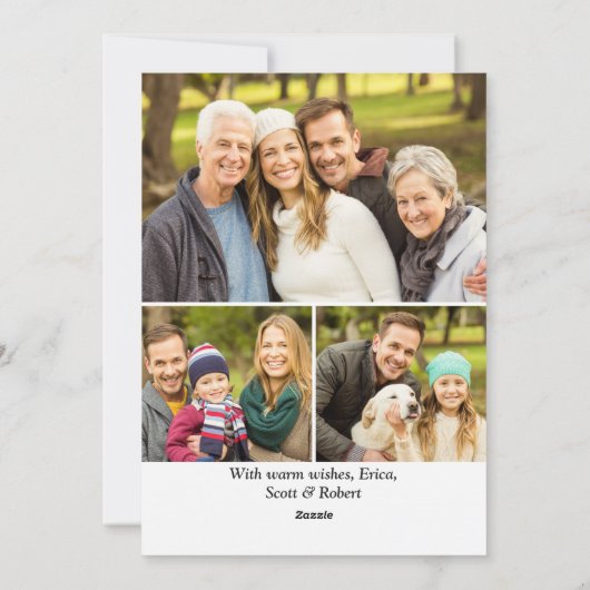 7フォトレトロクリスマスレッドトラックのグリーティ素朴ング シーズンカード (裏面)