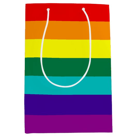 7プライドレインストライプボーフラグ ミディアムペーパーバッグ (正面)