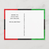 7プリンシプモダンルクワンザホリデーカード シーズンポストカード (裏面)