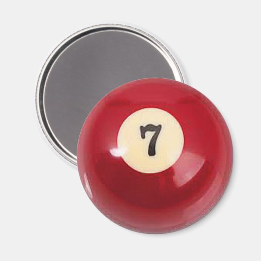 「7ボール」プールボールデザインギフトと製品 マグネット (正面/裏面)