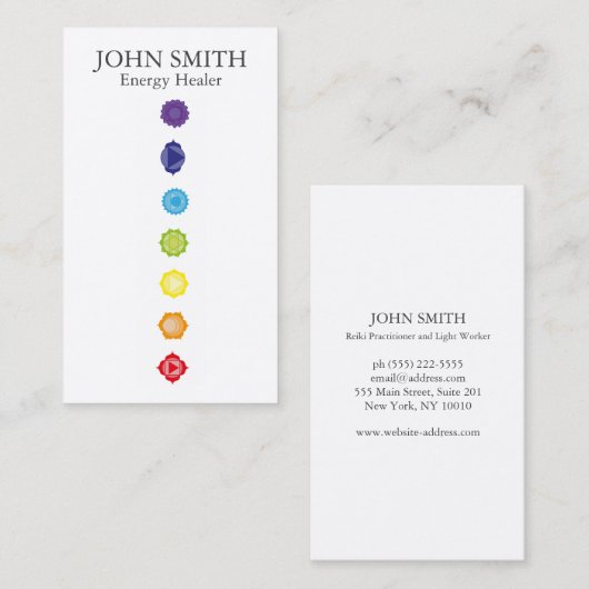 7モダンチャクラクンダリーニヒーラーレインボー 名刺 (正面/裏面)