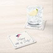 7モダンミニマル月パーティー米国国旗4 スクエアペーパーコースター (インサイチュ)