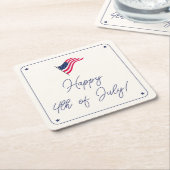 7モダンミニマル月パーティー米国国旗4 スクエアペーパーコースター (アングル)