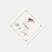 7モダンミニマル月パーティー米国国旗4 スタンダードカクテルナプキン (角)