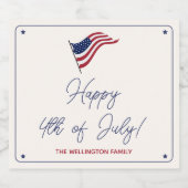 7モダンミニマル月パーティー米国国旗4 ビールラベル (シングルラベル)