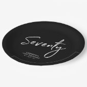 7モダンレタリング70thバースデーパーティー紙 ペーパープレート (アングル)