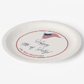 7モダン月の米国ミニマル国旗のパーティー名 ペーパープレート (アングル)