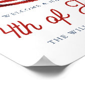 7モダン月パーティー1日米国愛国国旗 ポスター (角)