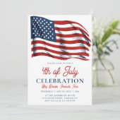 7モダン月パーティー1日米国愛国国旗 招待状 (スタンド正面)
