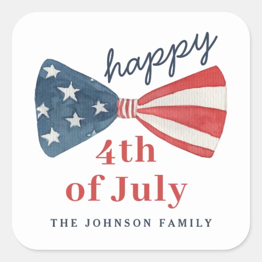 7モダン月4日おめでとう スクエアシール (正面)