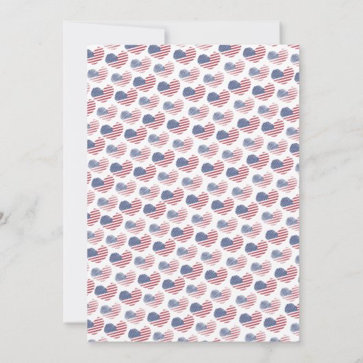 7モダン月4日アメリカ国旗 招待状 (裏面)